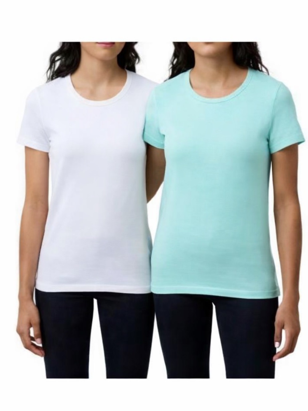 ☀️Tuff Athletics Seamless Tees - Bundle of 2 in white and turquoise/teal Small